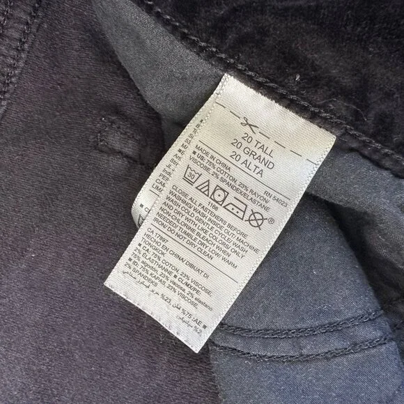 Old Navy Plus Size 20 Tall Rockstar Super Skinny Black Velvet Pants Whimsigoth - Picture 5 of 8